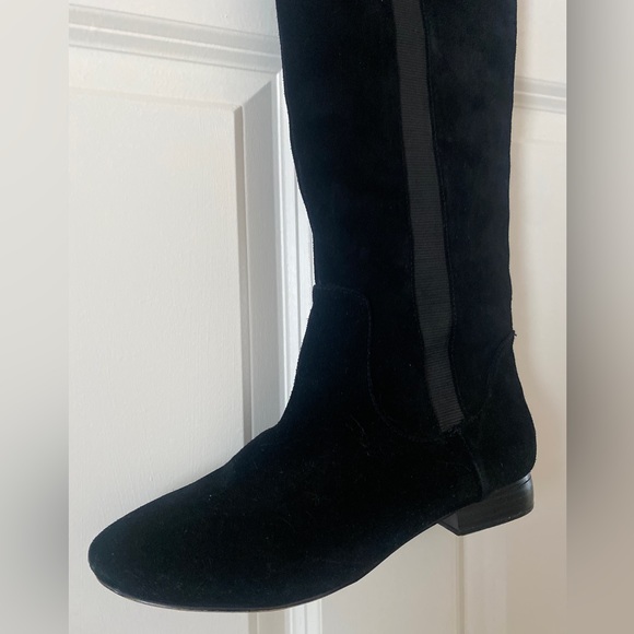 Libby Edelman Over The Knee Suede Boot Size 7 Black City Chic Classic Minimalist - Picture 11 of 14